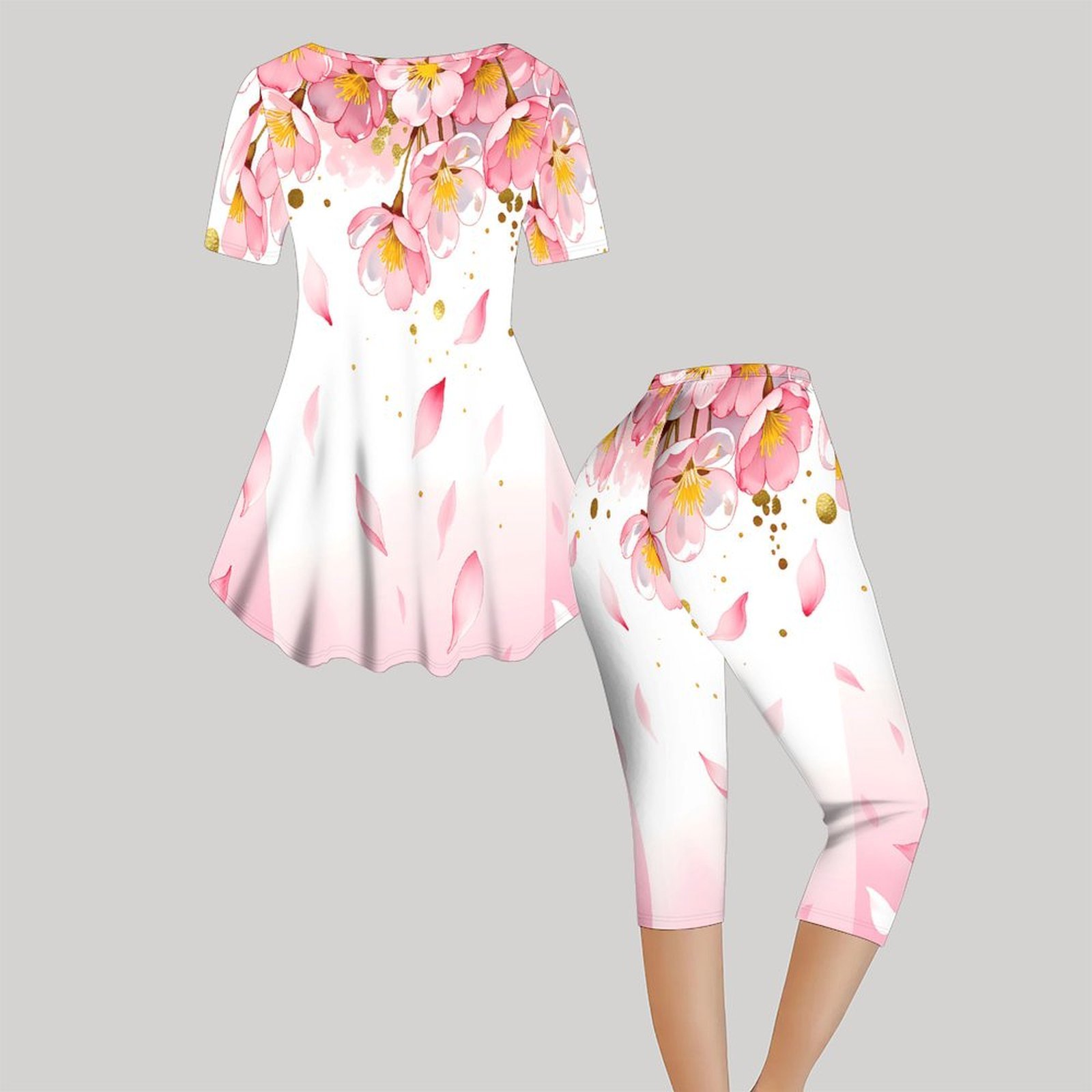 2pcs Vintage Print Two Piece S - Romper Floral Print recension och pris