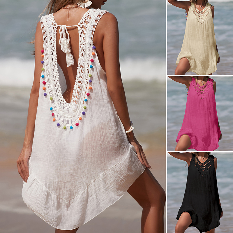 Women V-Neck Backless Hollow O - Cover Up Kaftan recension och pris