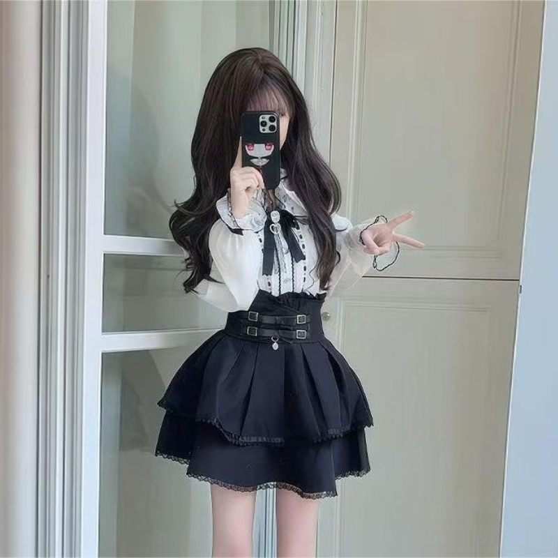 Japanese Gothic Y2k Lolita Sty - Blouse Off Shoulder recension och pris
