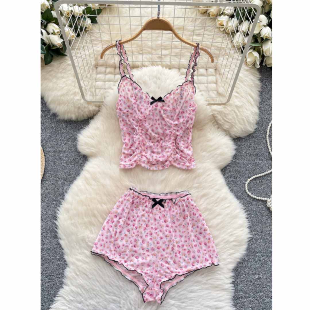 Women Sweet Homewear Suits Flo - Romper Floral Print recension och pris