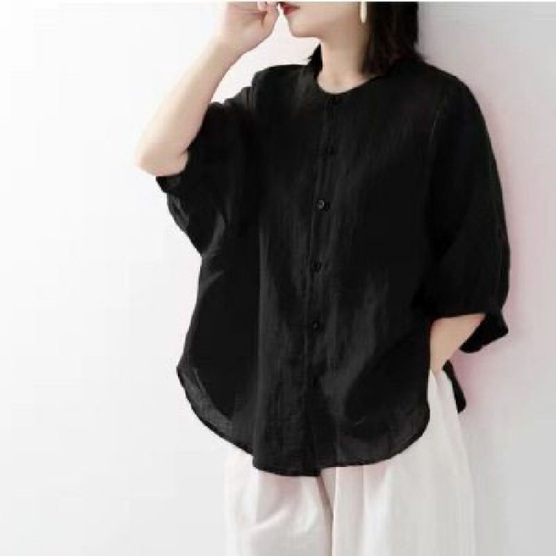 Cotton and linen shirt women's - Blouse Off Shoulder recension och pris