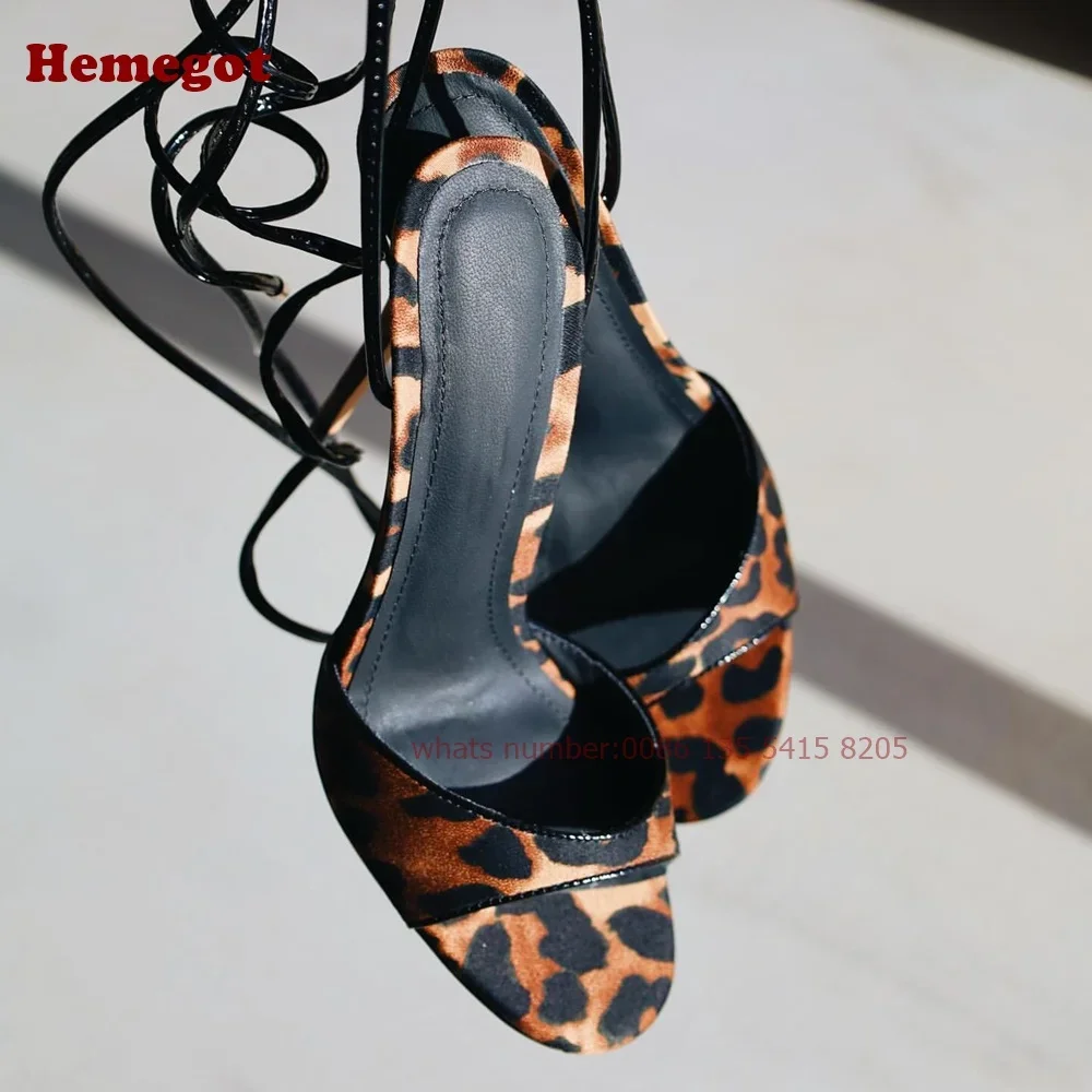 Leopard Lace Up Stiletto Sanda - Sandal Strappy Heeled recension och pris